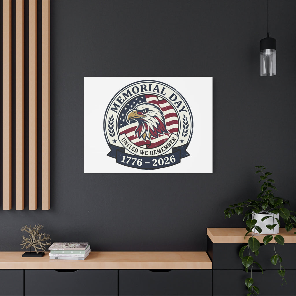 Memorial Day 1776-2026 Canvas | USA 250, vintage distressed patriotic