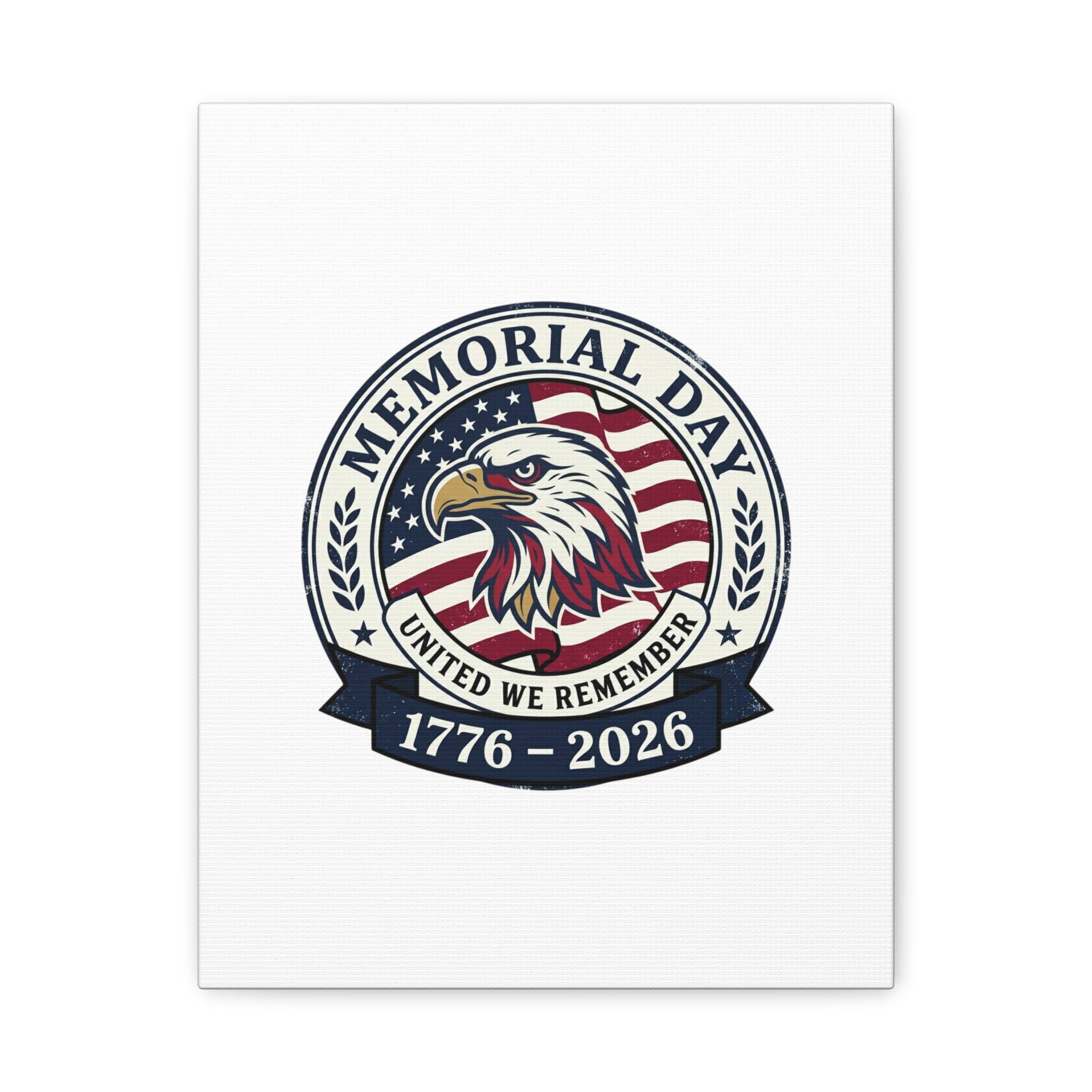 Memorial Day 1776-2026 Canvas | USA 250, vintage distressed patriotic