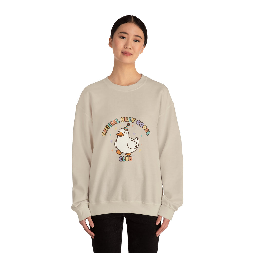Silly Goose Club Crewneck Sweatshirt | wholesome meme, cute animal pun