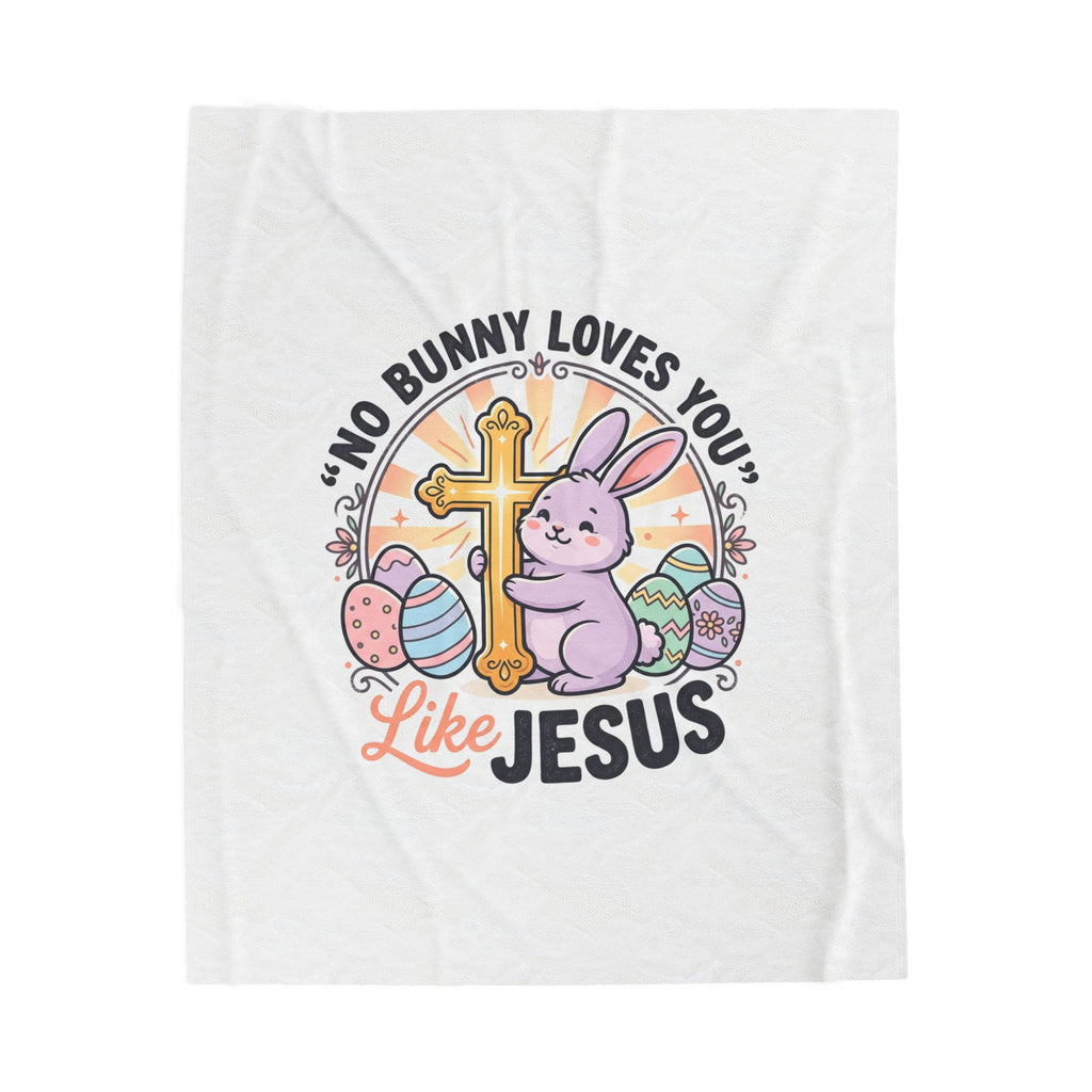 No Bunny Loves You Like Jesus Plush Blanket | Easter Christian, Pastel Retro