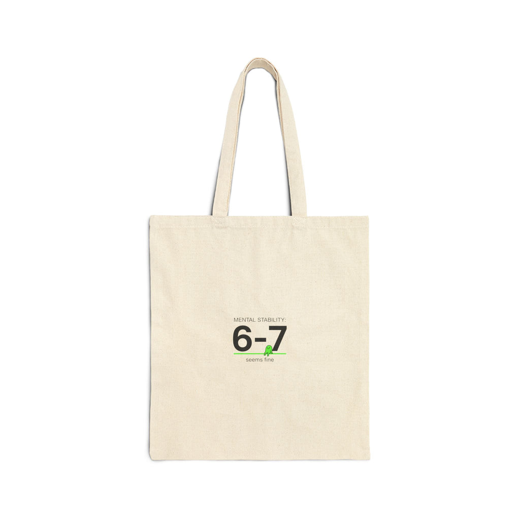 6-7 Minimalist Meme Tote | absurdist humor, random number meme