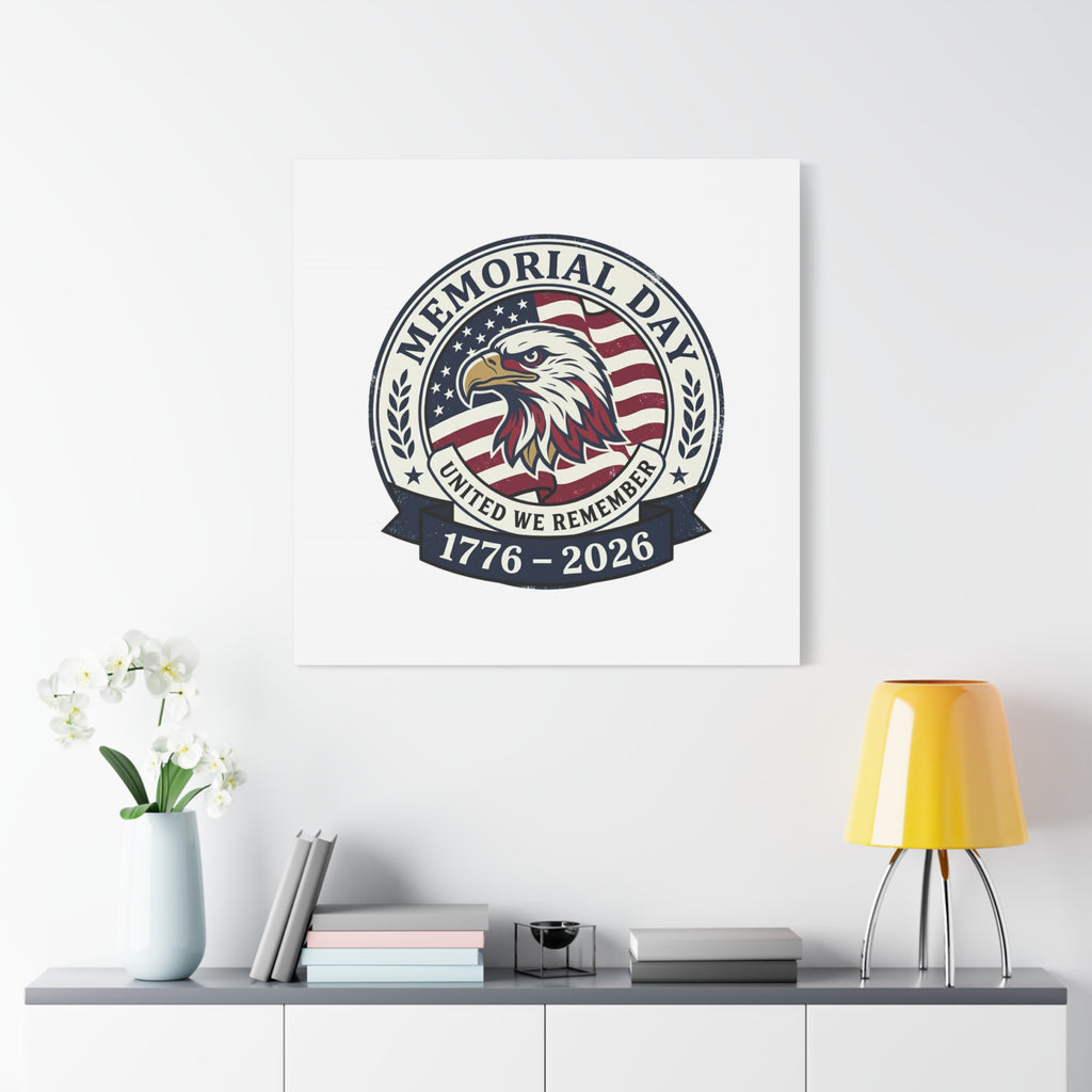 Memorial Day 1776-2026 Canvas | USA 250, vintage distressed patriotic