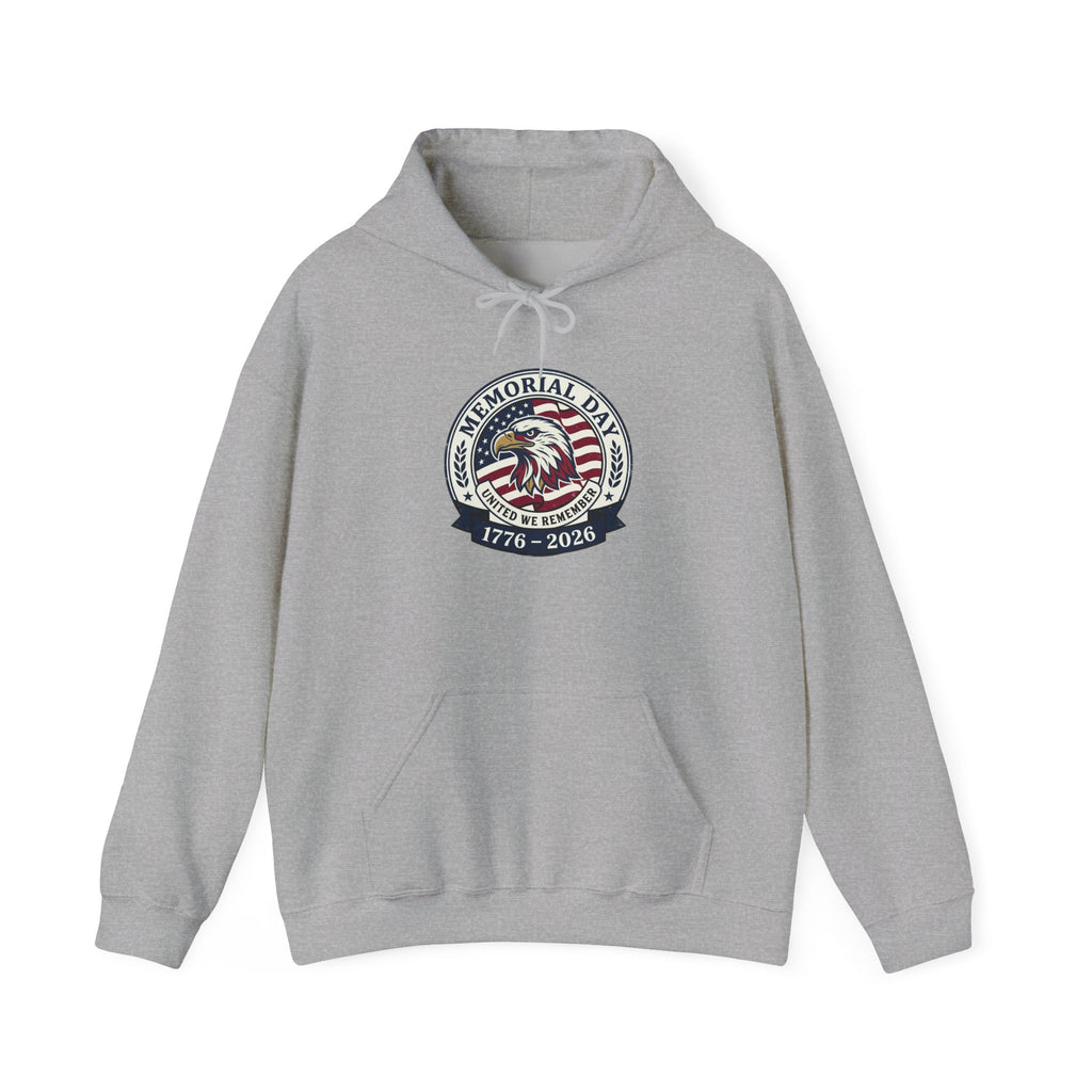 Memorial Day 1776–2026 Hoodie | USA 250 Vintage Distressed, Red White Blue