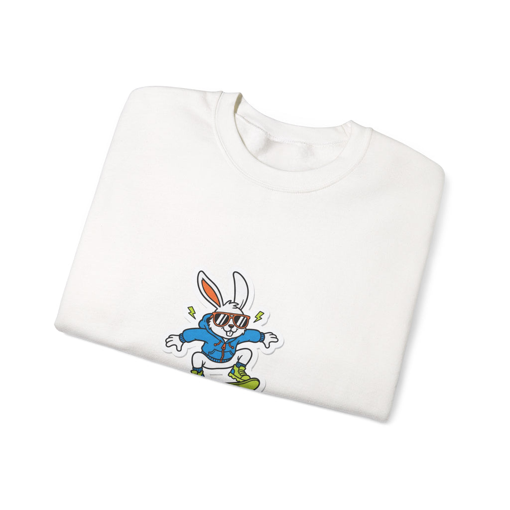 Egg Hunter Skate Bunny Sweatshirt | boys Easter shirt, dinosaur egg, camo Easter