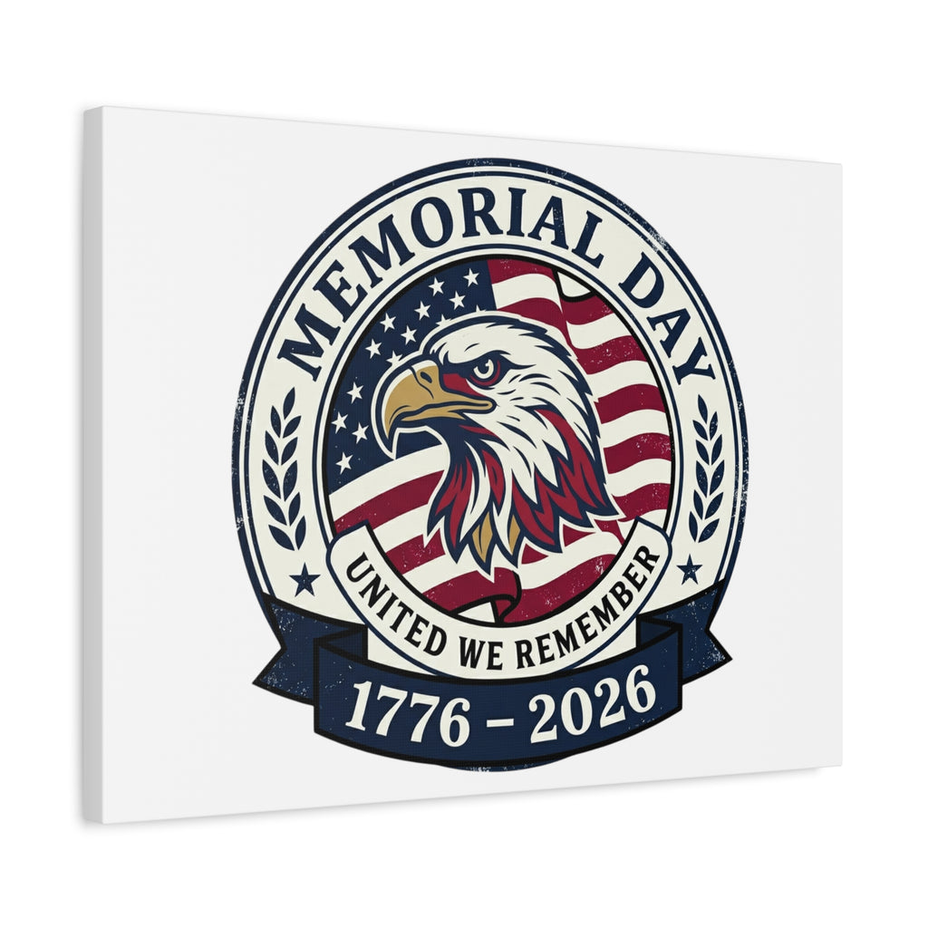 Memorial Day 1776-2026 Canvas | USA 250, vintage distressed patriotic