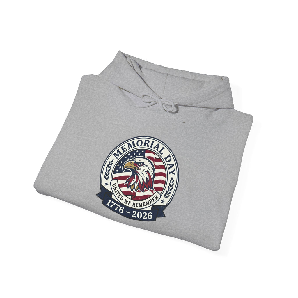 Memorial Day 1776–2026 Hoodie | USA 250 Vintage Distressed, Red White Blue