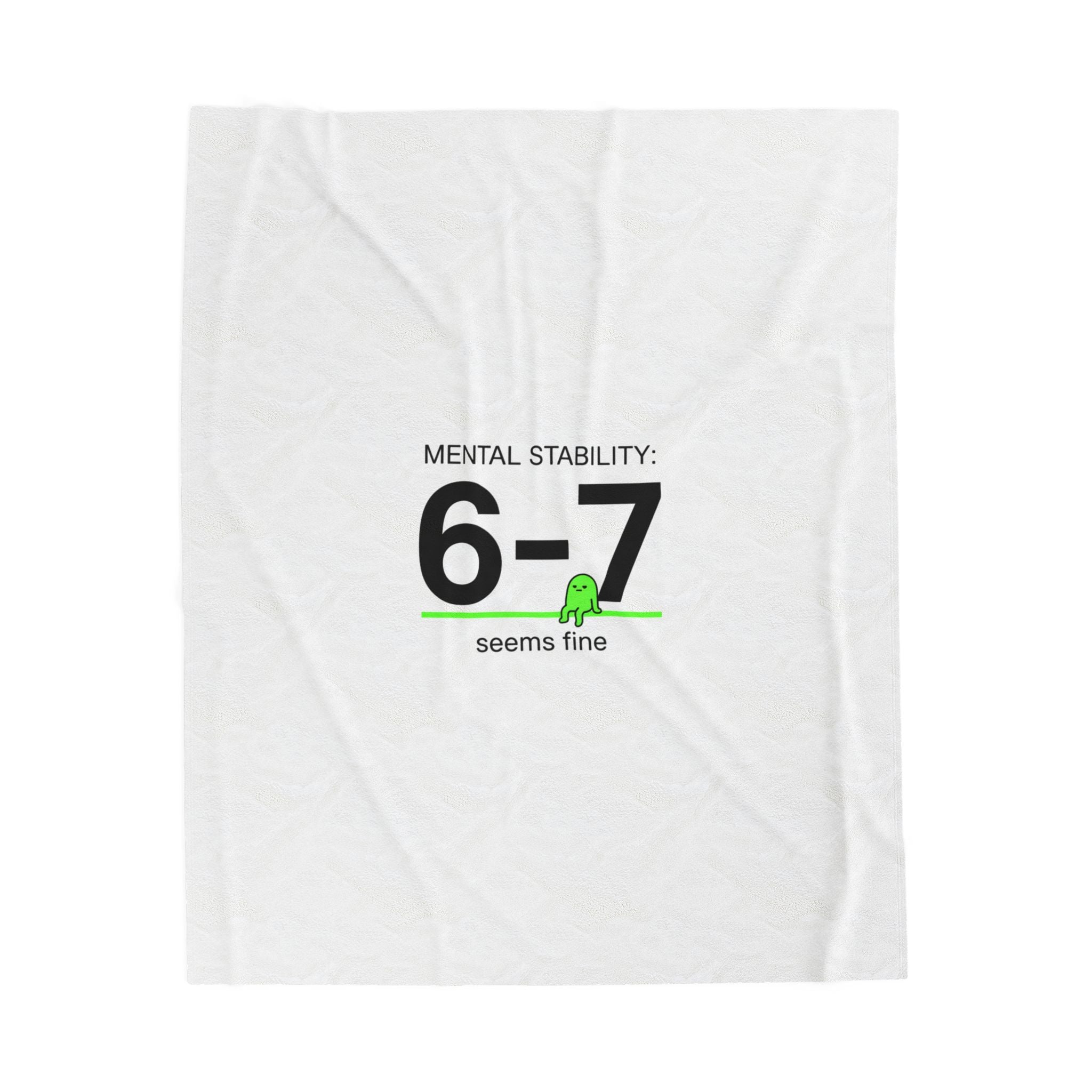 6-7 meme linen text Velveteen Plush Blanket | absurdist humor, minimalist type