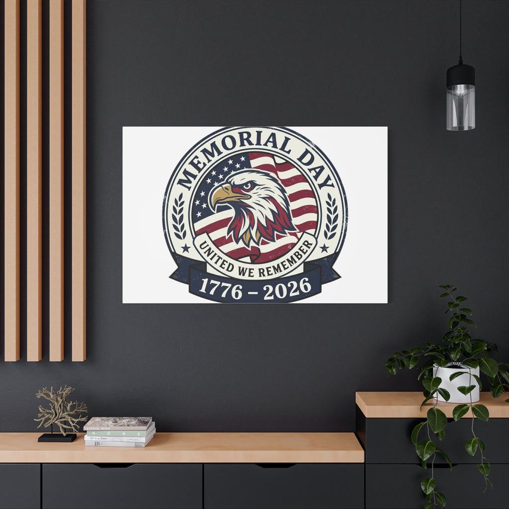 Memorial Day 1776-2026 Canvas | USA 250, vintage distressed patriotic