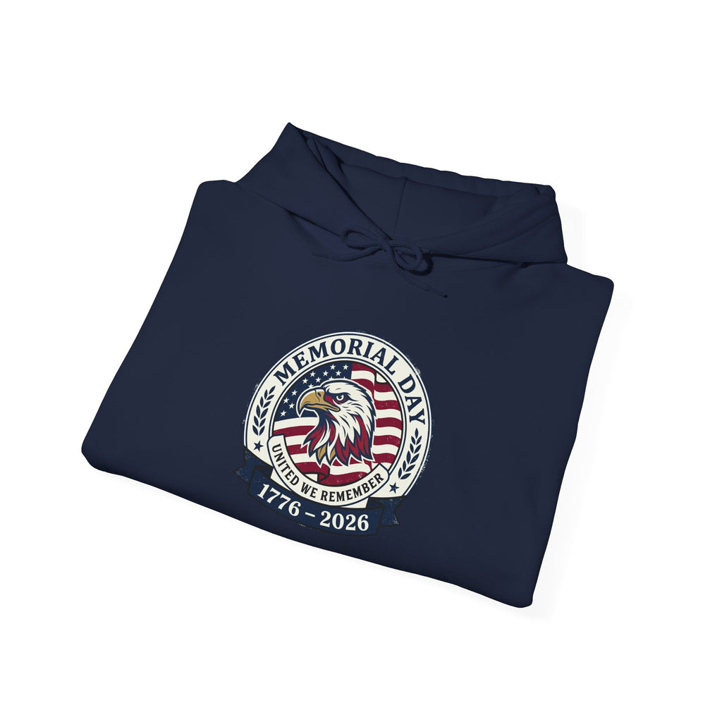 Memorial Day 1776–2026 Hoodie | USA 250 Vintage Distressed, Red White Blue
