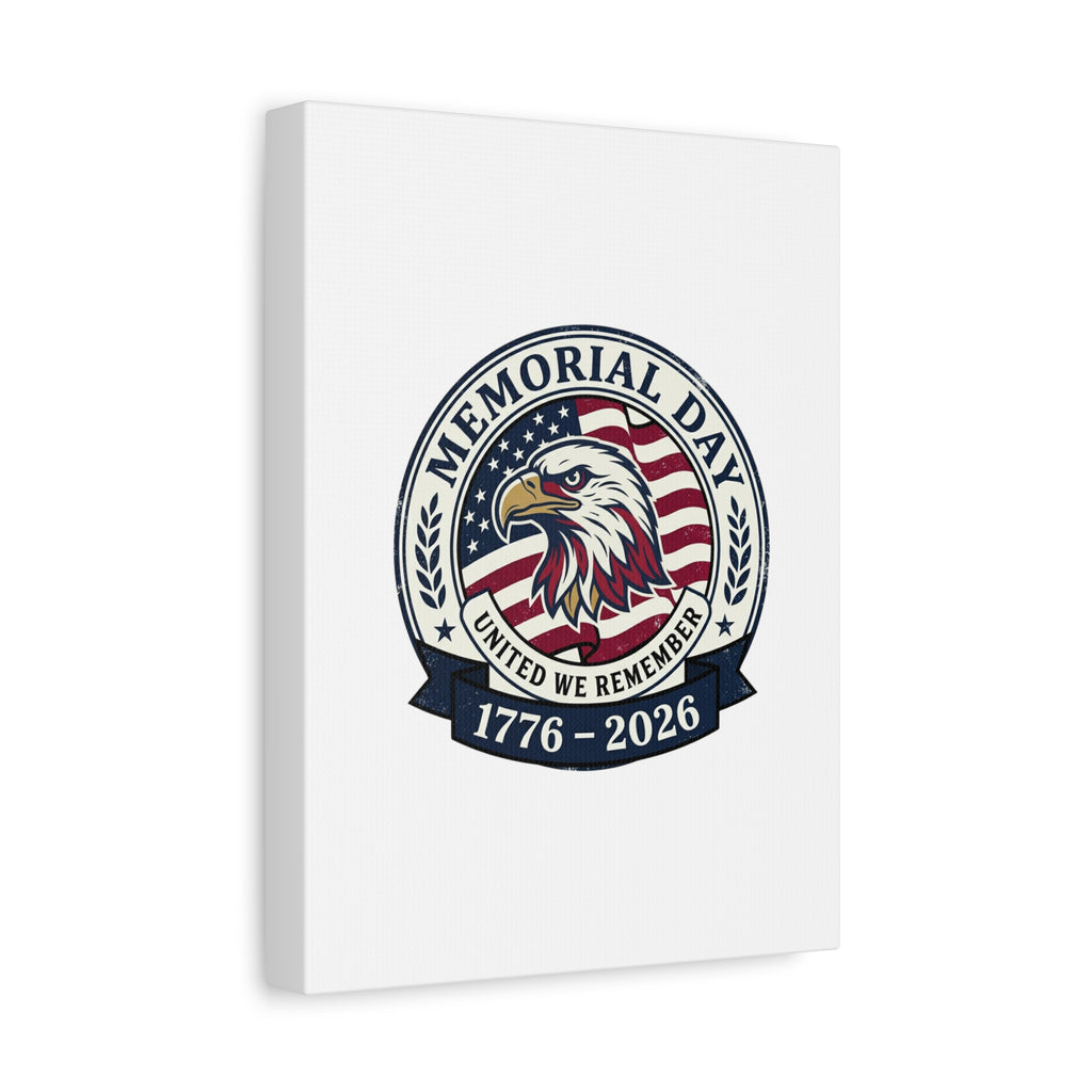 Memorial Day 1776-2026 Canvas | USA 250, vintage distressed patriotic