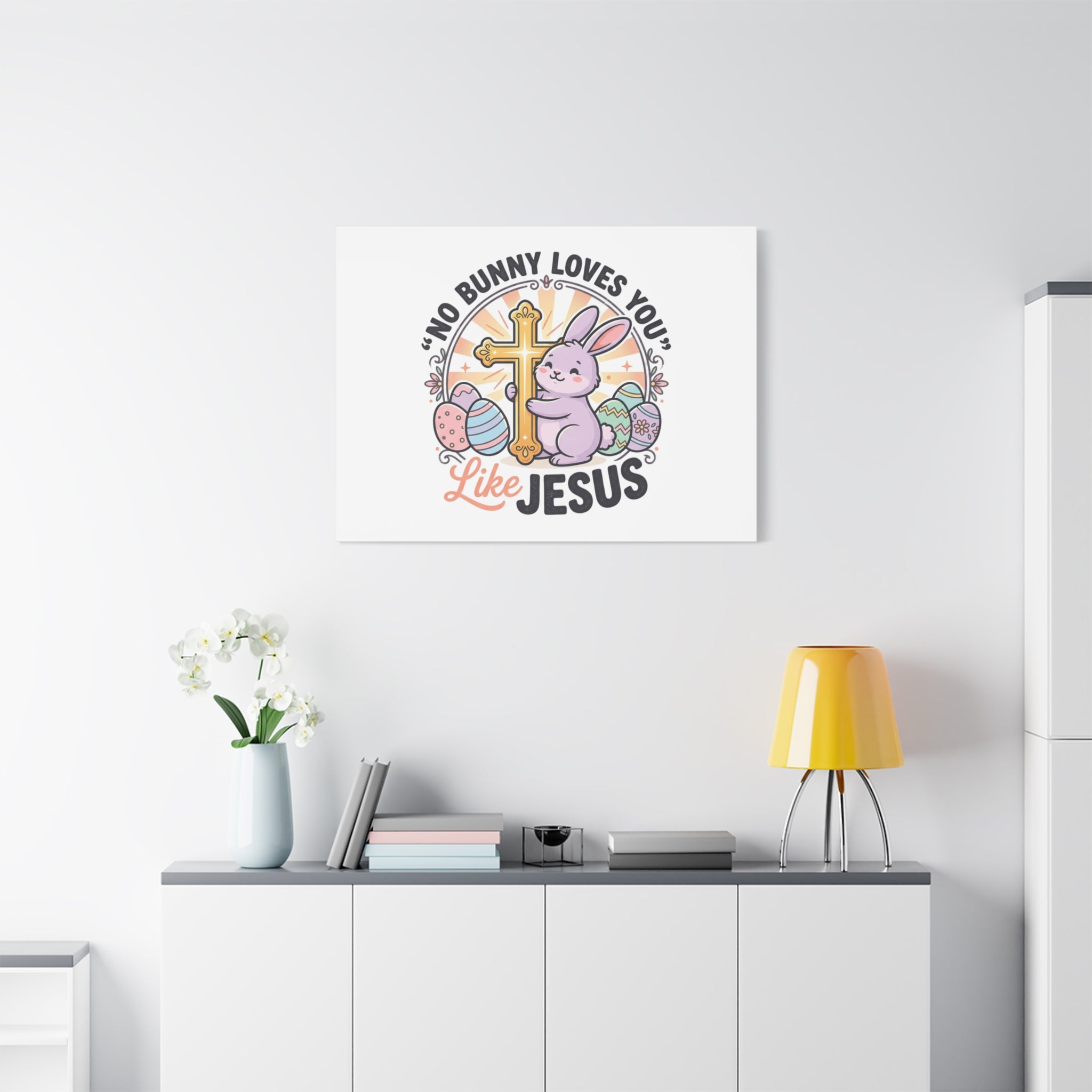 No Bunny Loves You Like Jesus Canvas | Easter Christian, Church Humor, Pastel Retro