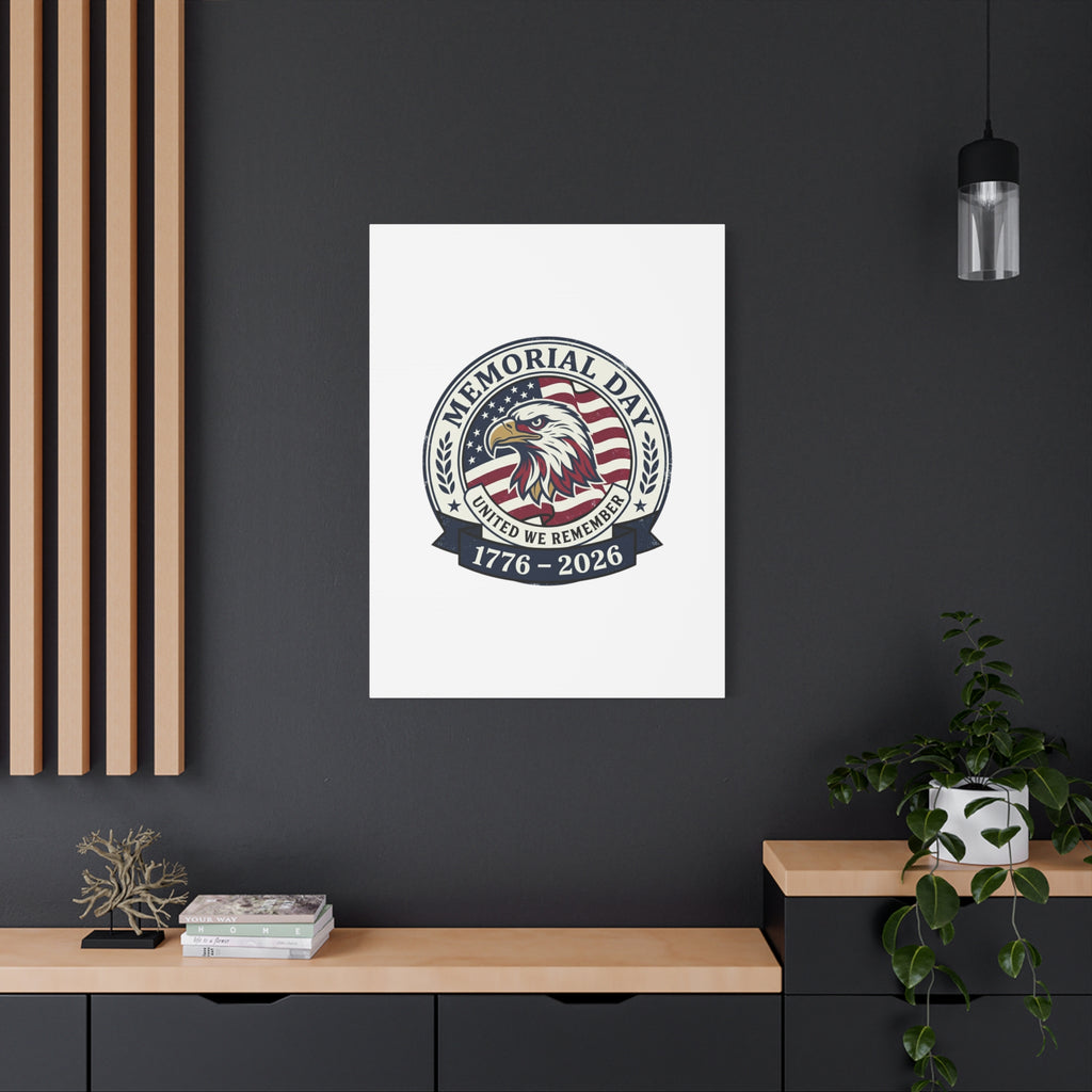 Memorial Day 1776-2026 Canvas | USA 250, vintage distressed patriotic
