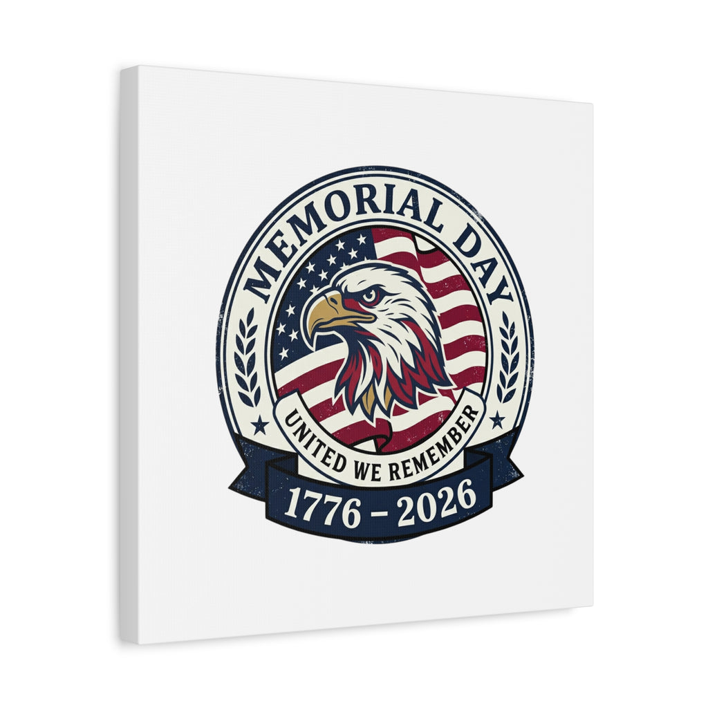 Memorial Day 1776-2026 Canvas | USA 250, vintage distressed patriotic