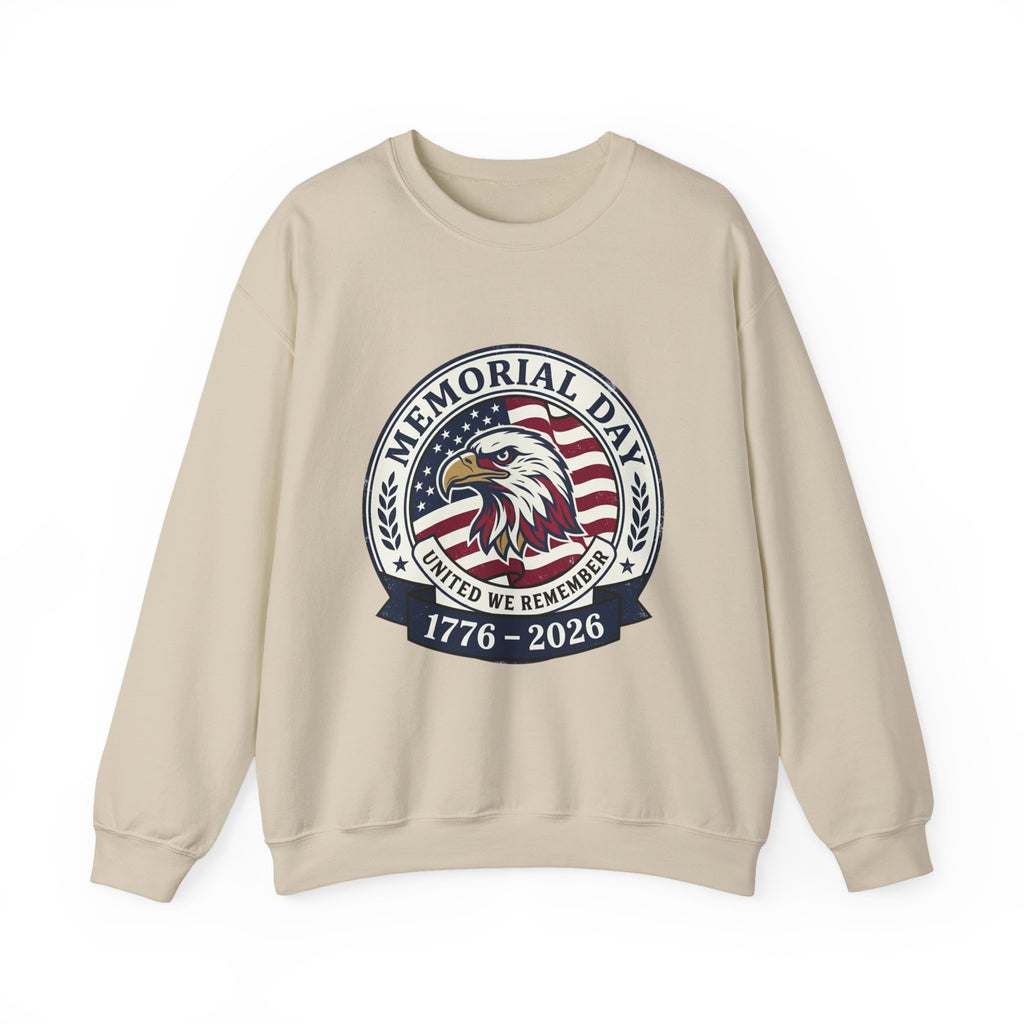 Memorial Day 1776–2026 Eagle Emblem Sweatshirt | USA 250, vintage distressed