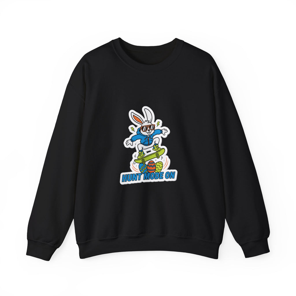 Egg Hunter Skate Bunny Sweatshirt | boys Easter shirt, dinosaur egg, camo Easter