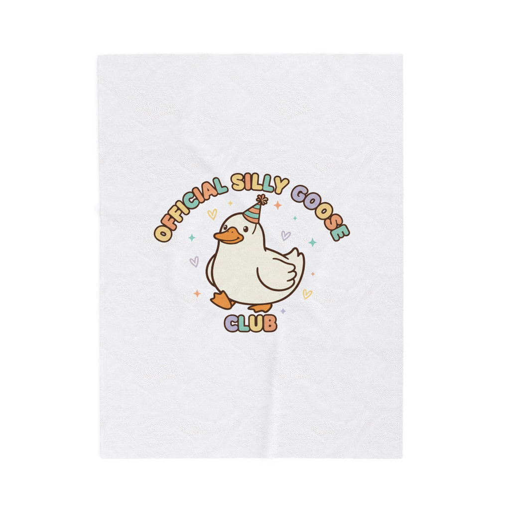 Official Silly Goose Club Velveteen Blanket | wholesome meme, cute animal pun