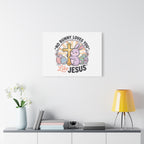 No Bunny Loves You Like Jesus Canvas | Easter Christian, Church Humor, Pastel Retro