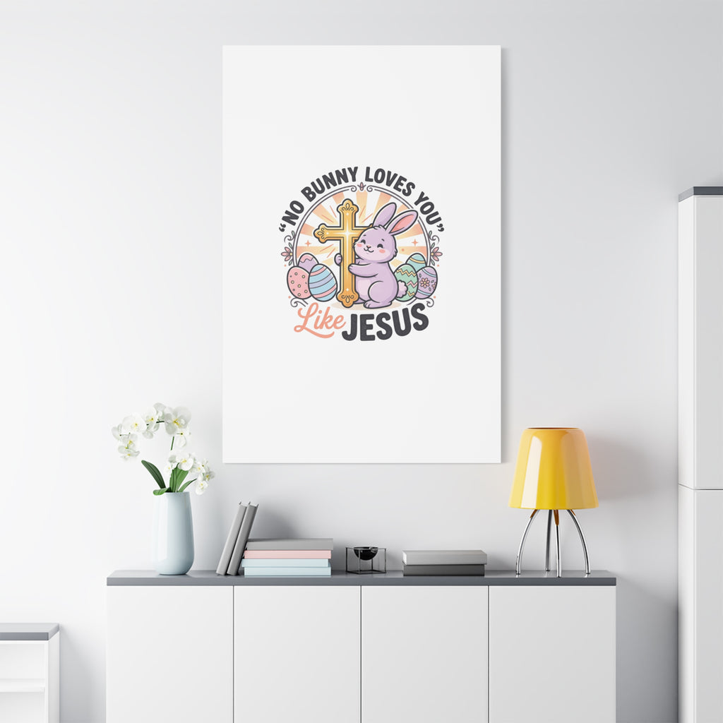 No Bunny Loves You Like Jesus Canvas | Easter Christian, Church Humor, Pastel Retro