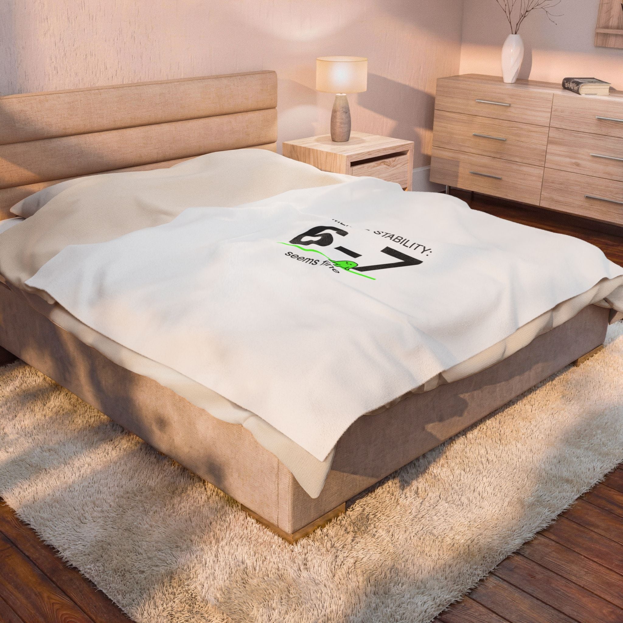 6-7 meme linen text Velveteen Plush Blanket | absurdist humor, minimalist type