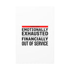 Emotionally Exhausted Financially Out of Service Canvas | cost of living crisis, receipt aesthetic