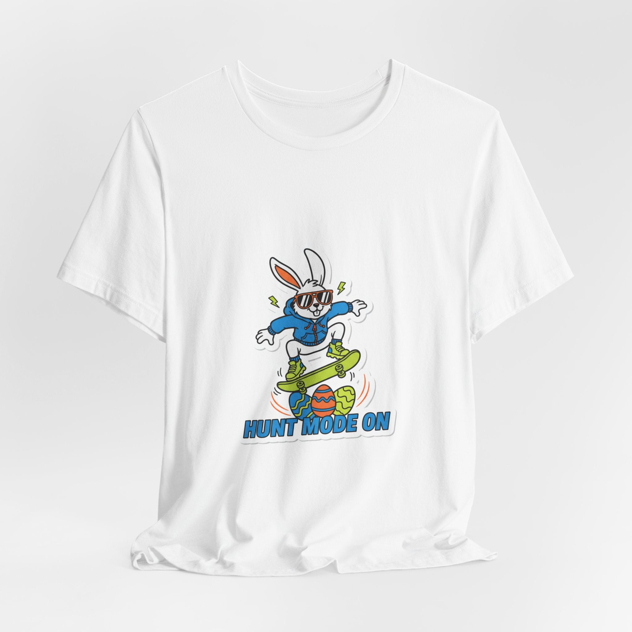 Hunt Mode On Bunny Skateboard Tee | boys Easter shirt, egg hunter