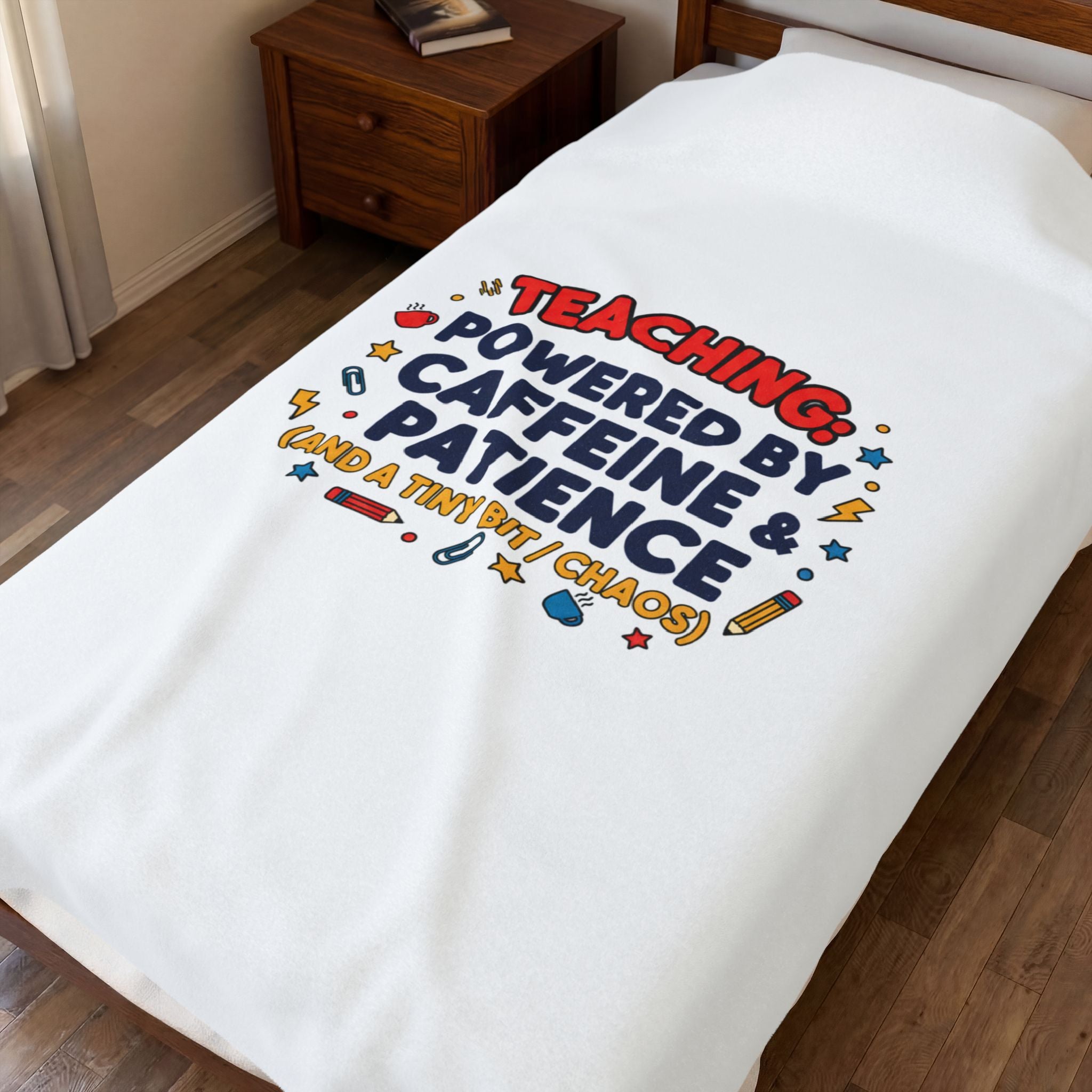 Teaching: Powered by Caffeine & Patience Blanket | Teacher Appreciation Gifts