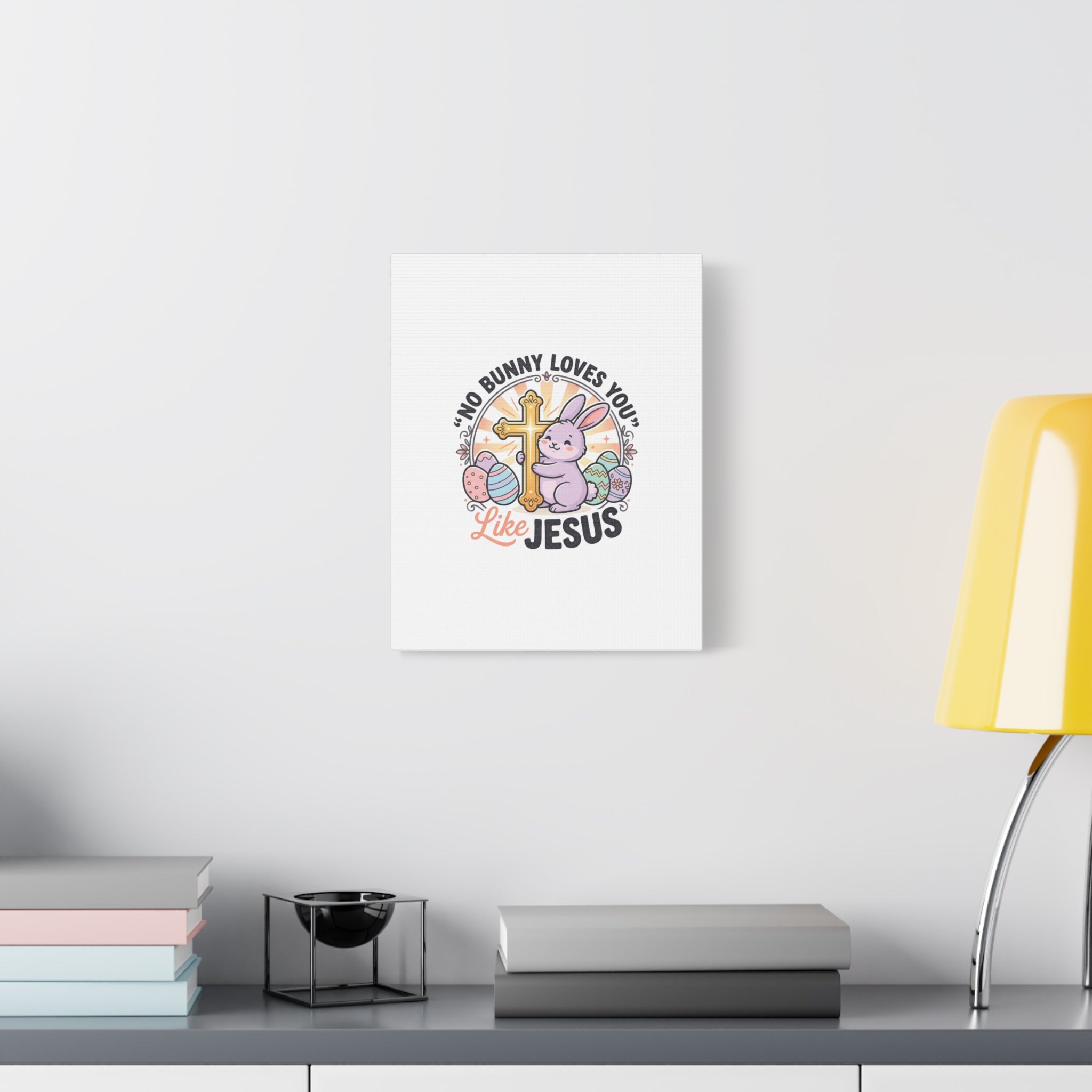 No Bunny Loves You Like Jesus Canvas | Easter Christian, Church Humor, Pastel Retro