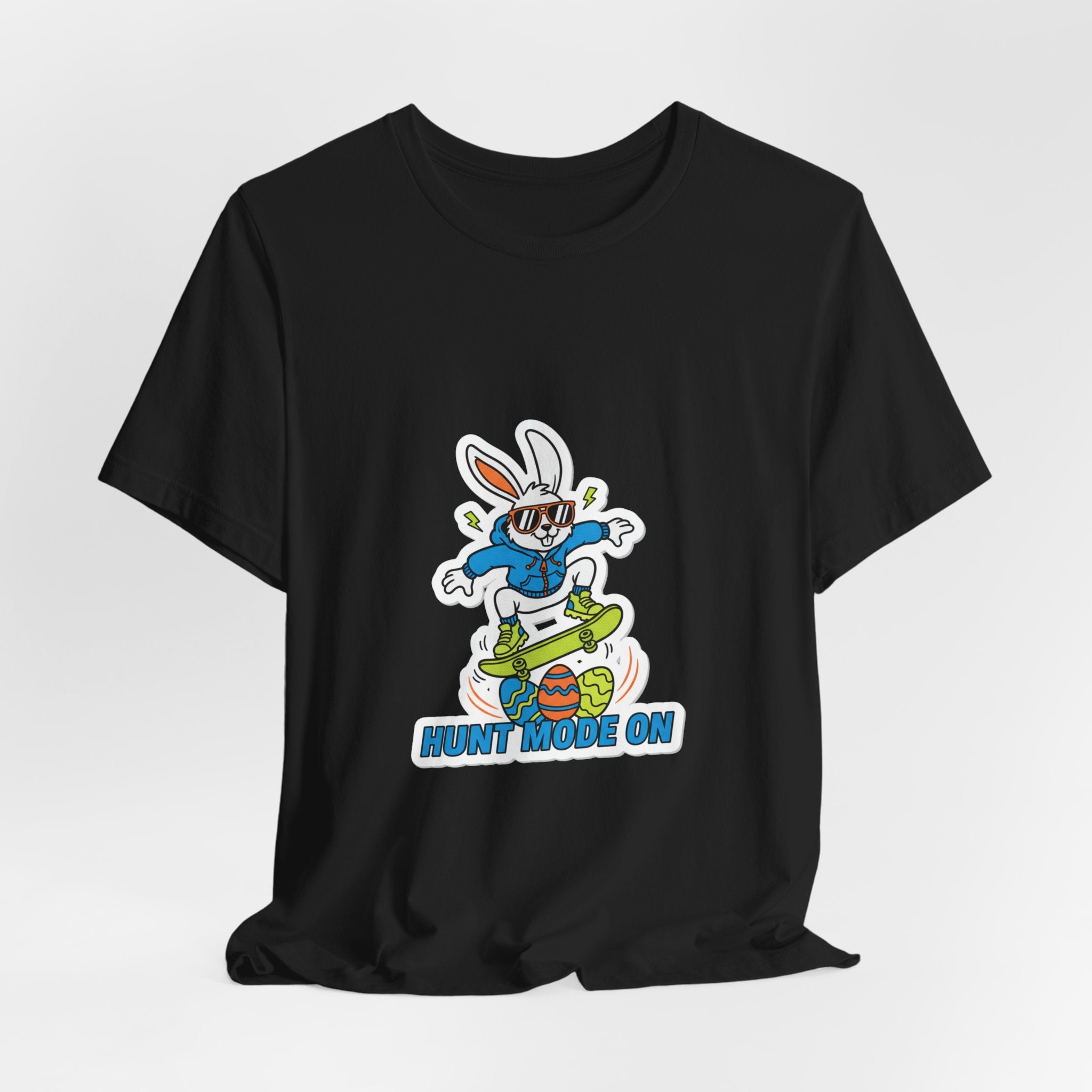 Hunt Mode On Bunny Skateboard Tee | boys Easter shirt, egg hunter