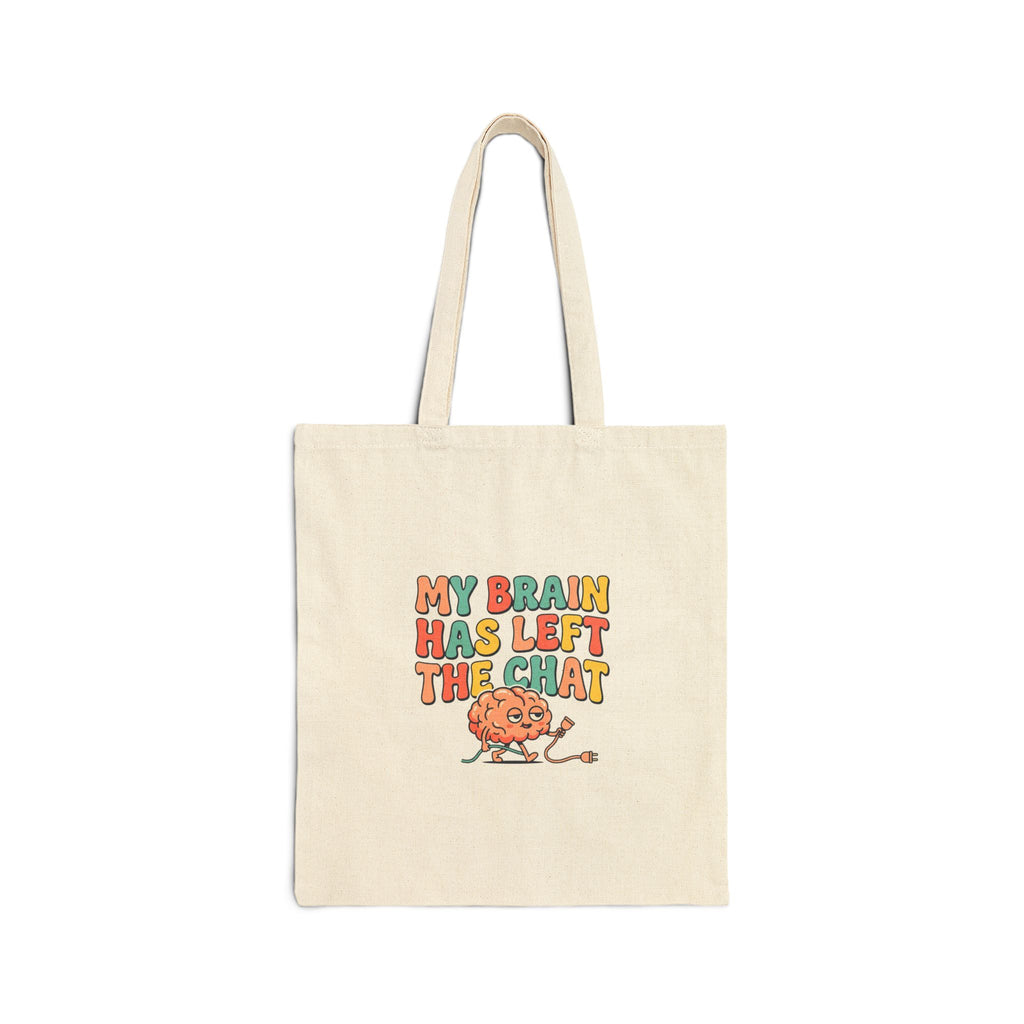 My Brain Has Left the Chat Tote | mental health humor, retro wavy text