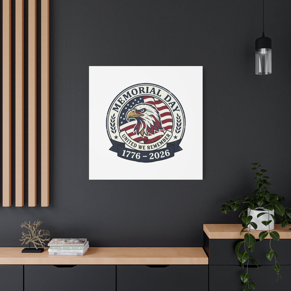 Memorial Day 1776-2026 Canvas | USA 250, vintage distressed patriotic
