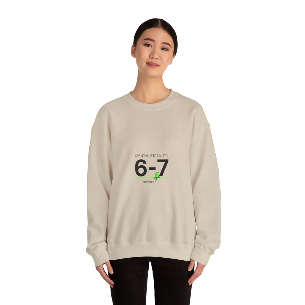 6–7 Minimalist Number Meme Sweatshirt | absurdist humor, TikTok meme