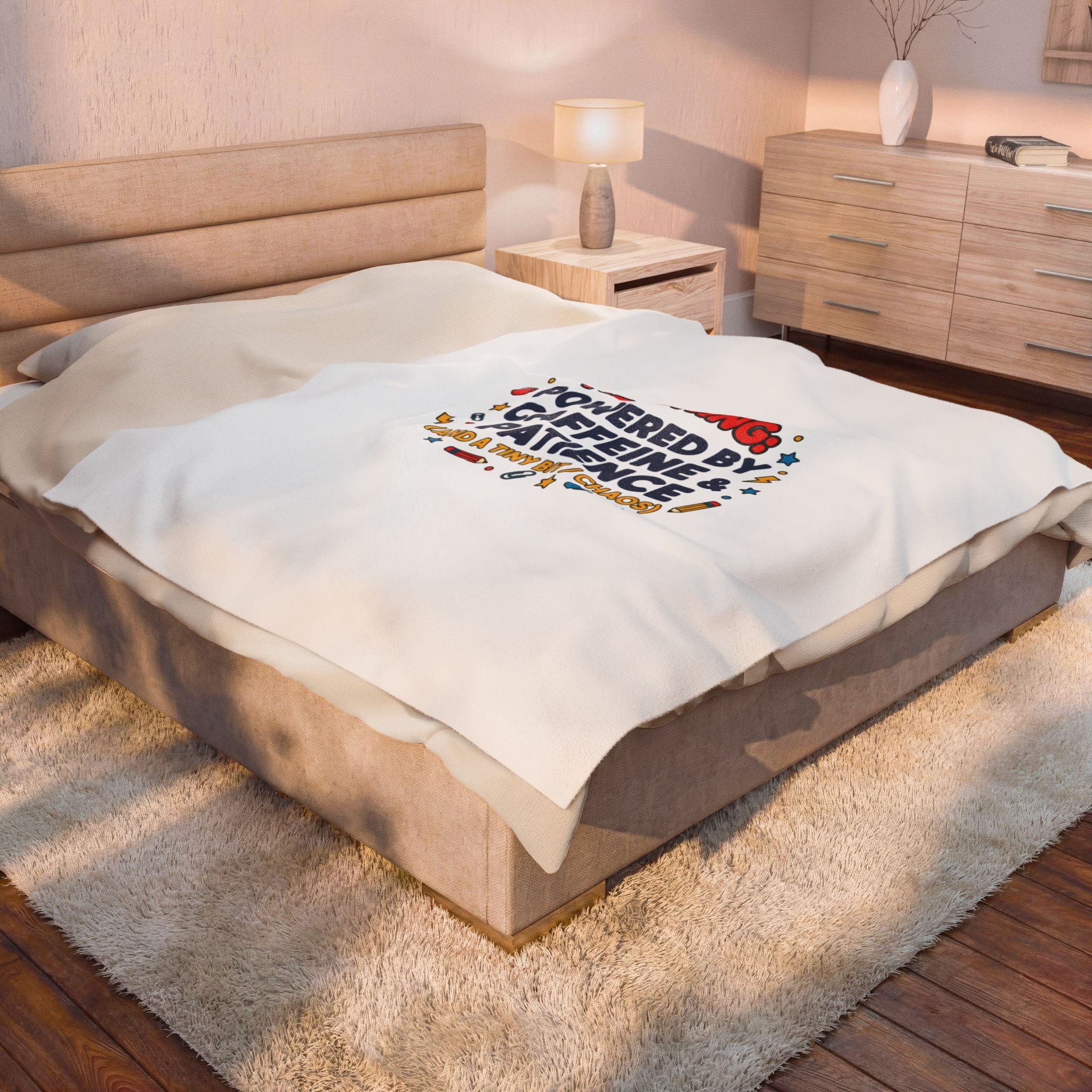 Teaching: Powered by Caffeine & Patience Blanket | Teacher Appreciation Gifts