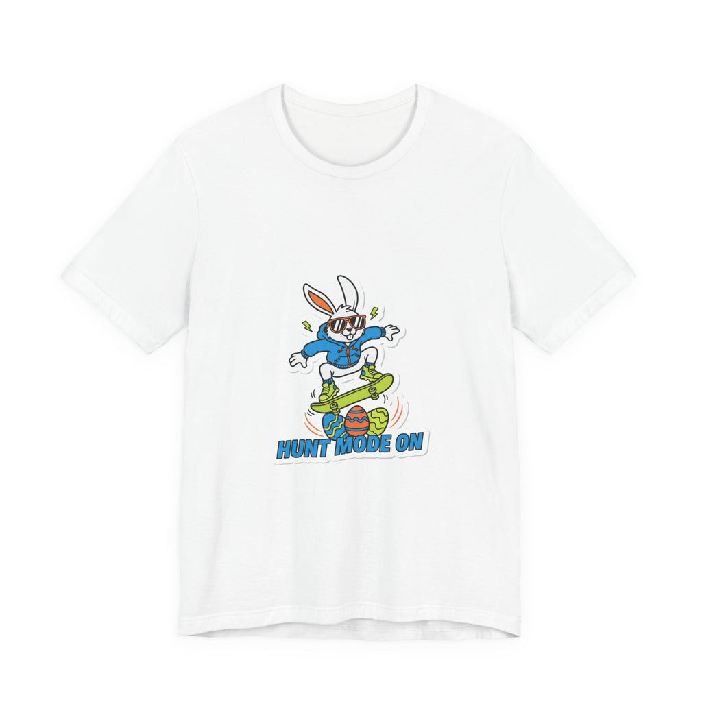 Hunt Mode On Bunny Skateboard Tee | boys Easter shirt, egg hunter