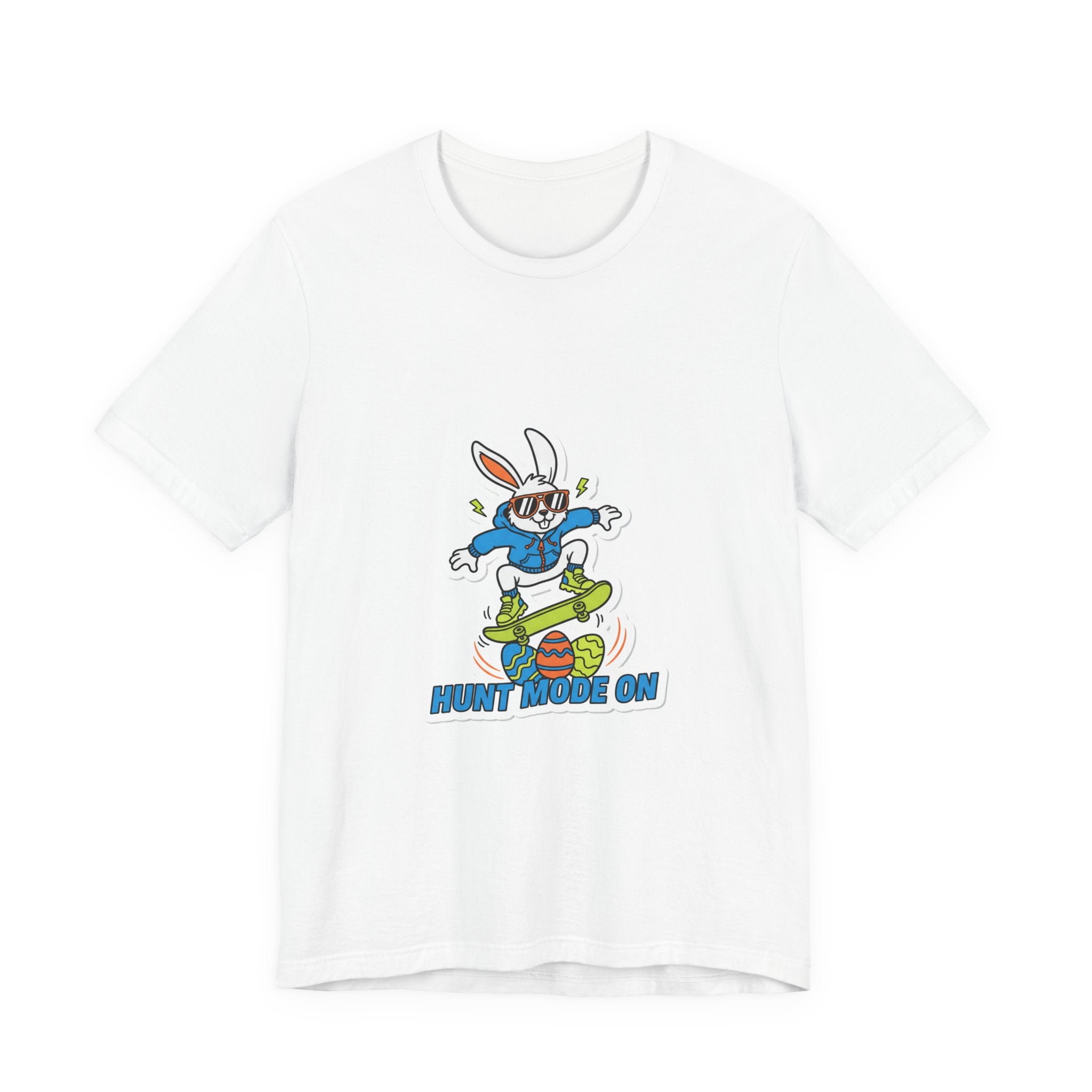 Hunt Mode On Bunny Skateboard Tee | boys Easter shirt, egg hunter