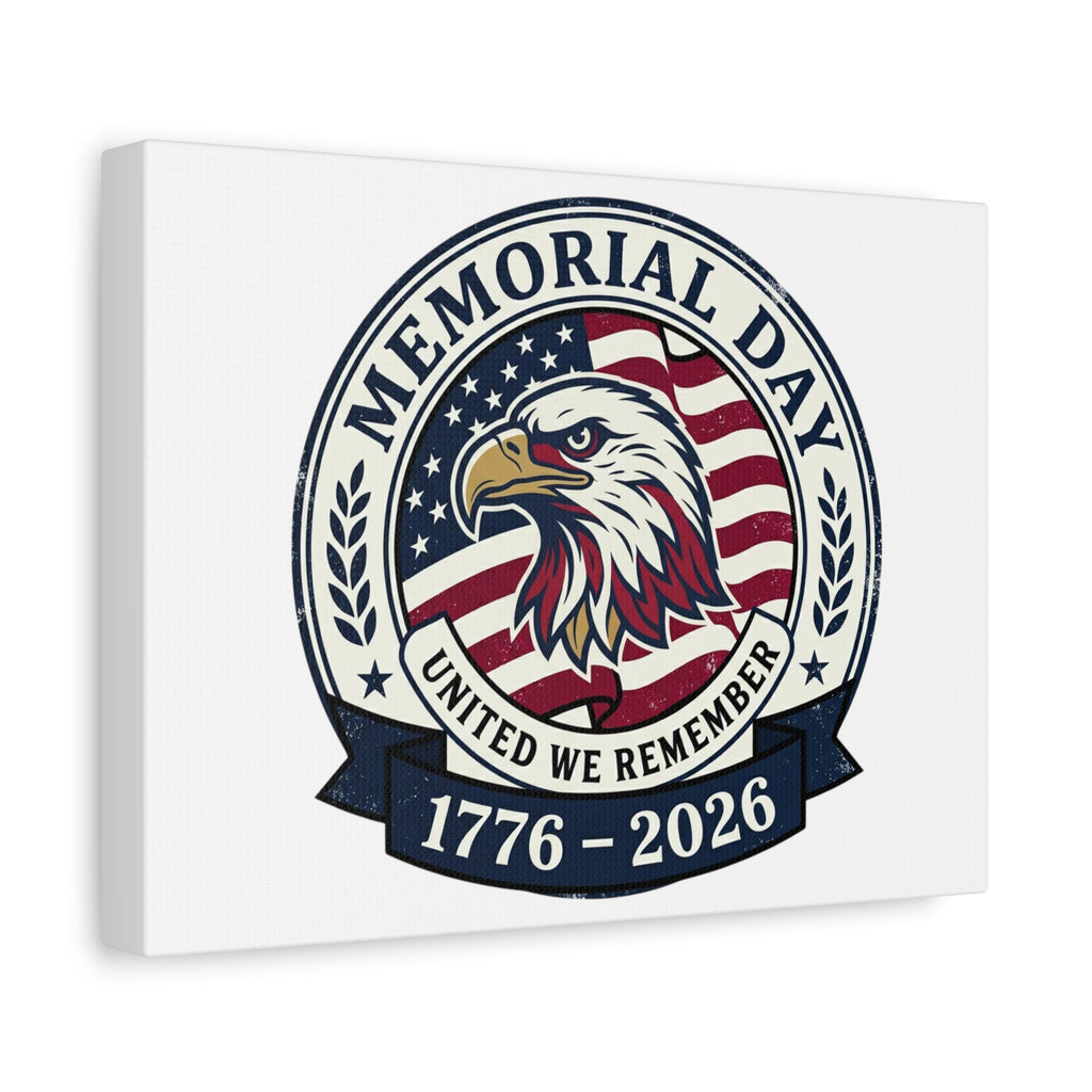 Memorial Day 1776-2026 Canvas | USA 250, vintage distressed patriotic