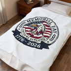 Memorial Day 1776–2026 USA 250 Velveteen Plush Blanket | vintage distressed patriotic