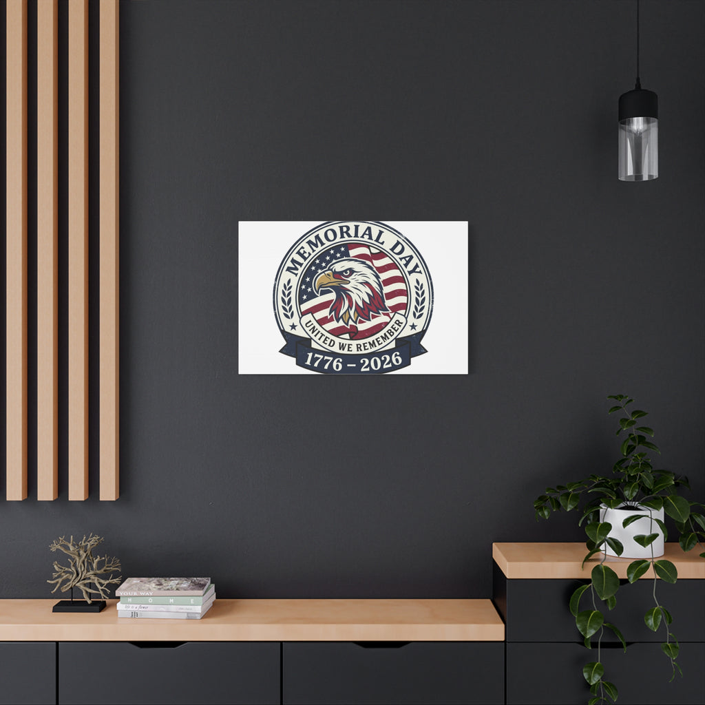 Memorial Day 1776-2026 Canvas | USA 250, vintage distressed patriotic