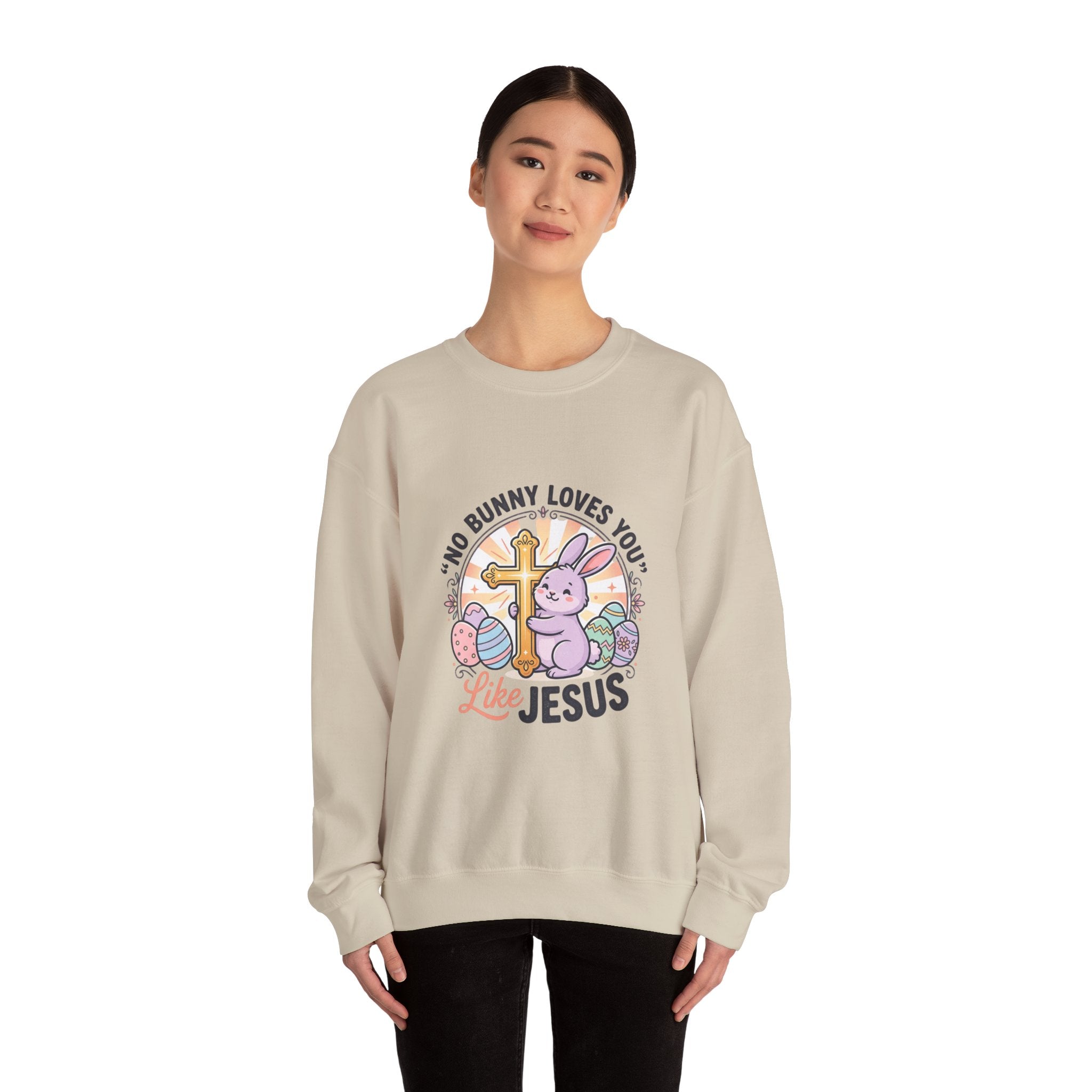 No Bunny Loves You Like Jesus Sweatshirt | Easter Christian, Pastel Retro Church Humor
