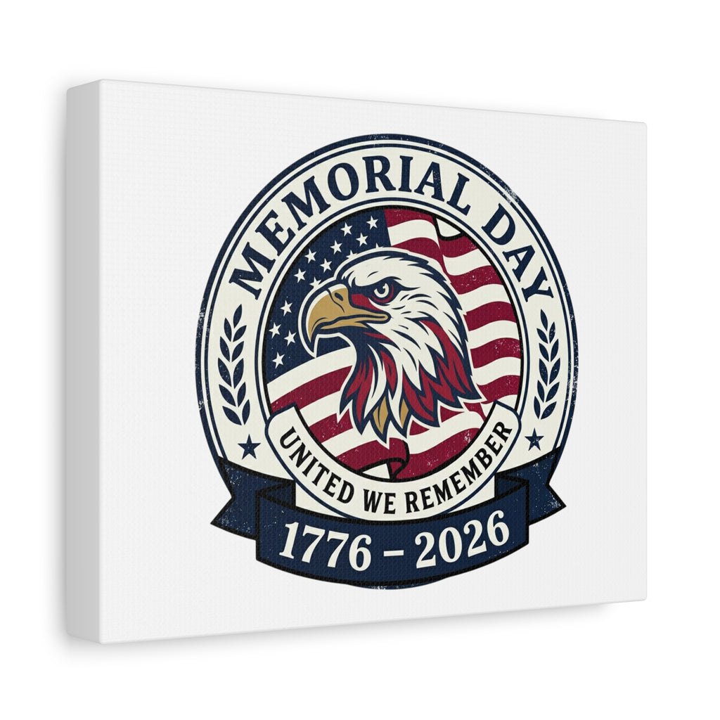 Memorial Day 1776-2026 Canvas | USA 250, vintage distressed patriotic
