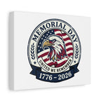 Memorial Day 1776-2026 Canvas | USA 250, vintage distressed patriotic