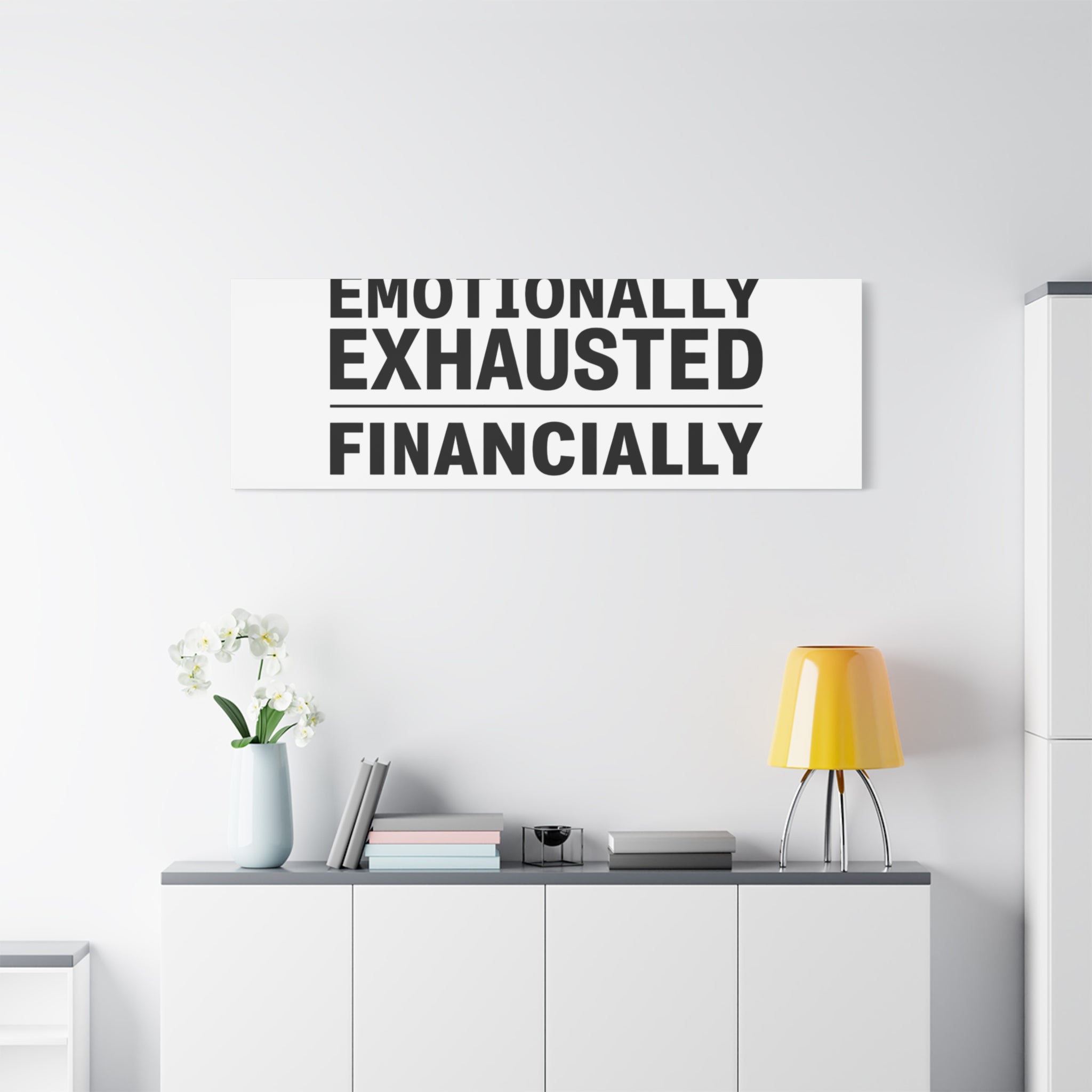 Emotionally Exhausted Financially Out of Service Canvas | cost of living crisis, receipt aesthetic