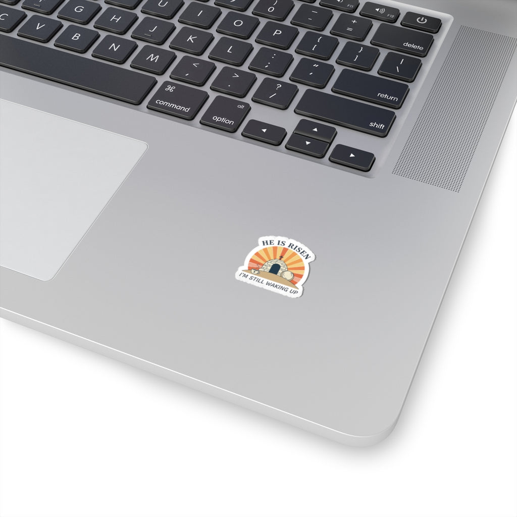 He Is Risen Sticker | Playful Christian Easter, Sunrise Vintage Kiss-Cut