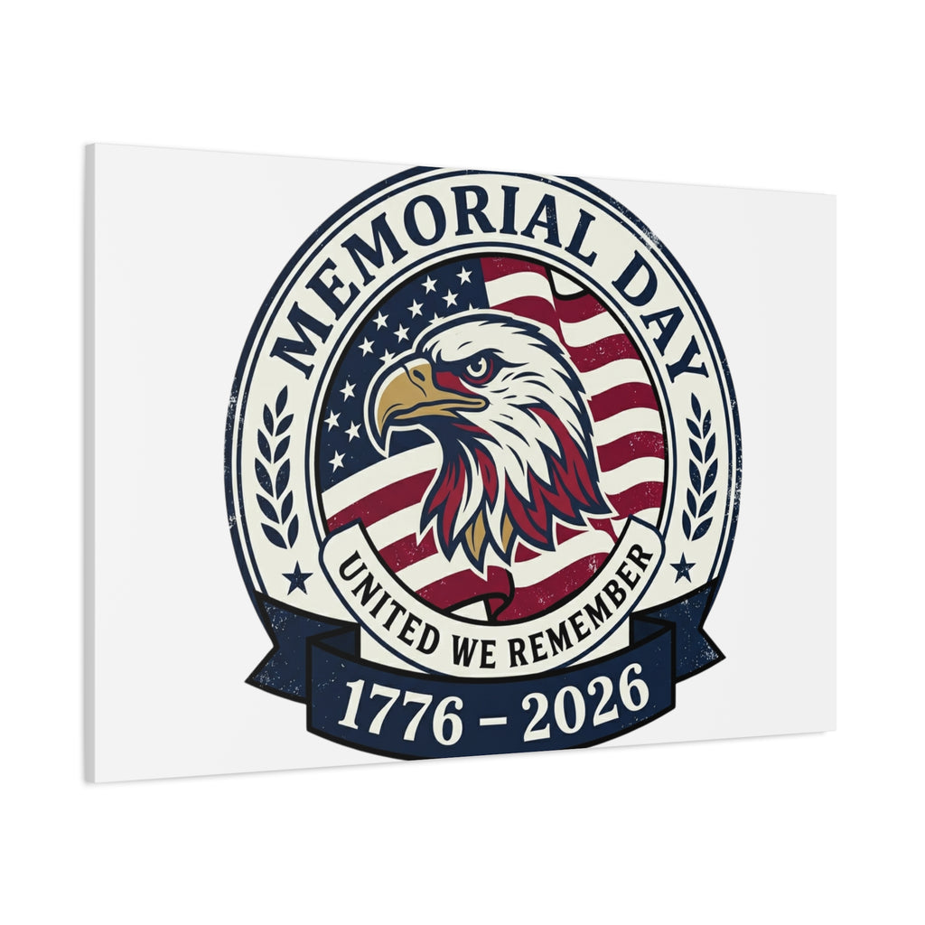 Memorial Day 1776-2026 Canvas | USA 250, vintage distressed patriotic