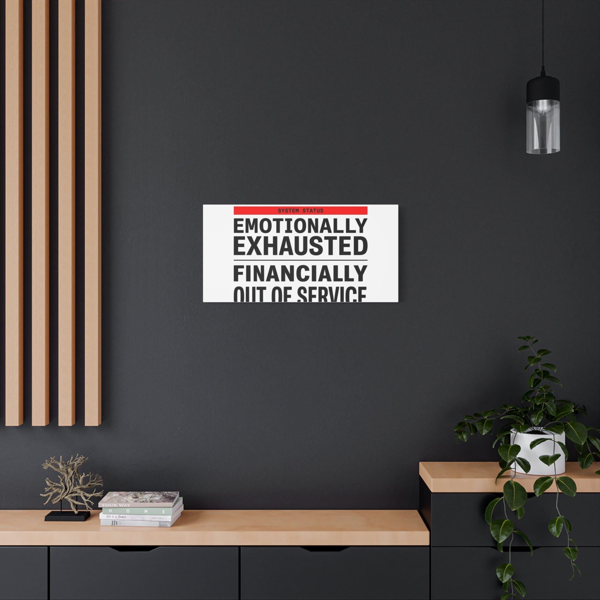 Emotionally Exhausted Financially Out of Service Canvas | cost of living crisis, receipt aesthetic