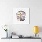 No Bunny Loves You Like Jesus Canvas | Easter Christian, Church Humor, Pastel Retro