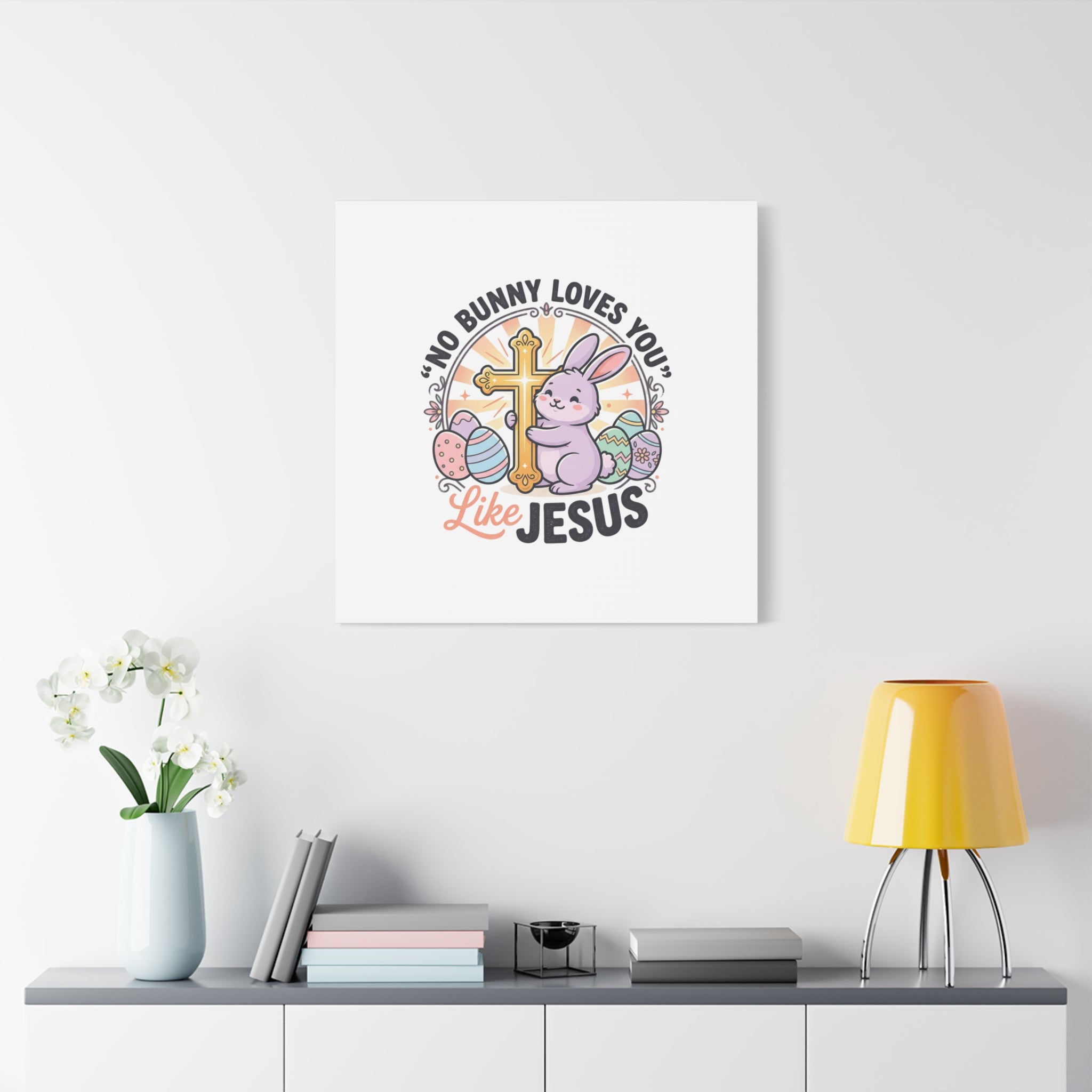 No Bunny Loves You Like Jesus Canvas | Easter Christian, Church Humor, Pastel Retro