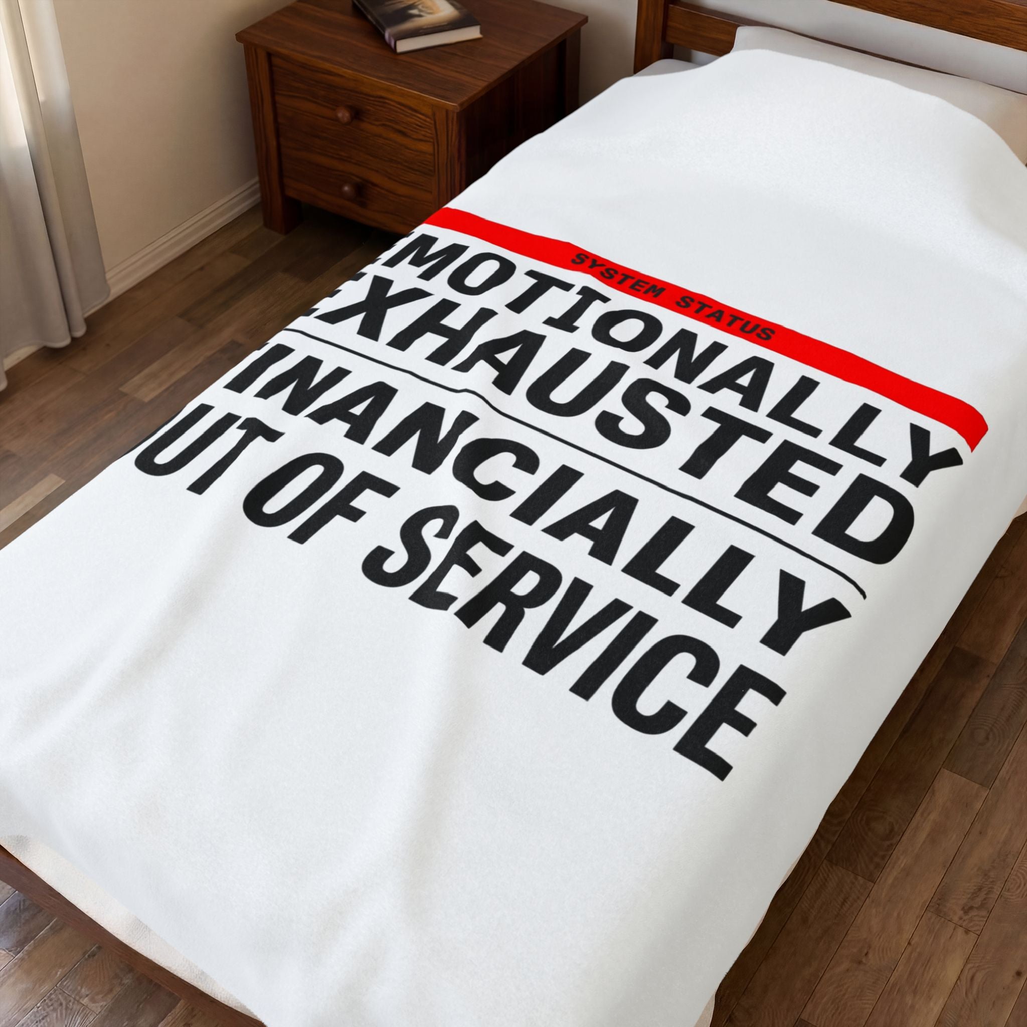 Emotionally Exhausted Financially Out of Service Blanket | cost of living crisis, budget humor