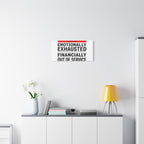 Emotionally Exhausted Financially Out of Service Canvas | cost of living crisis, receipt aesthetic