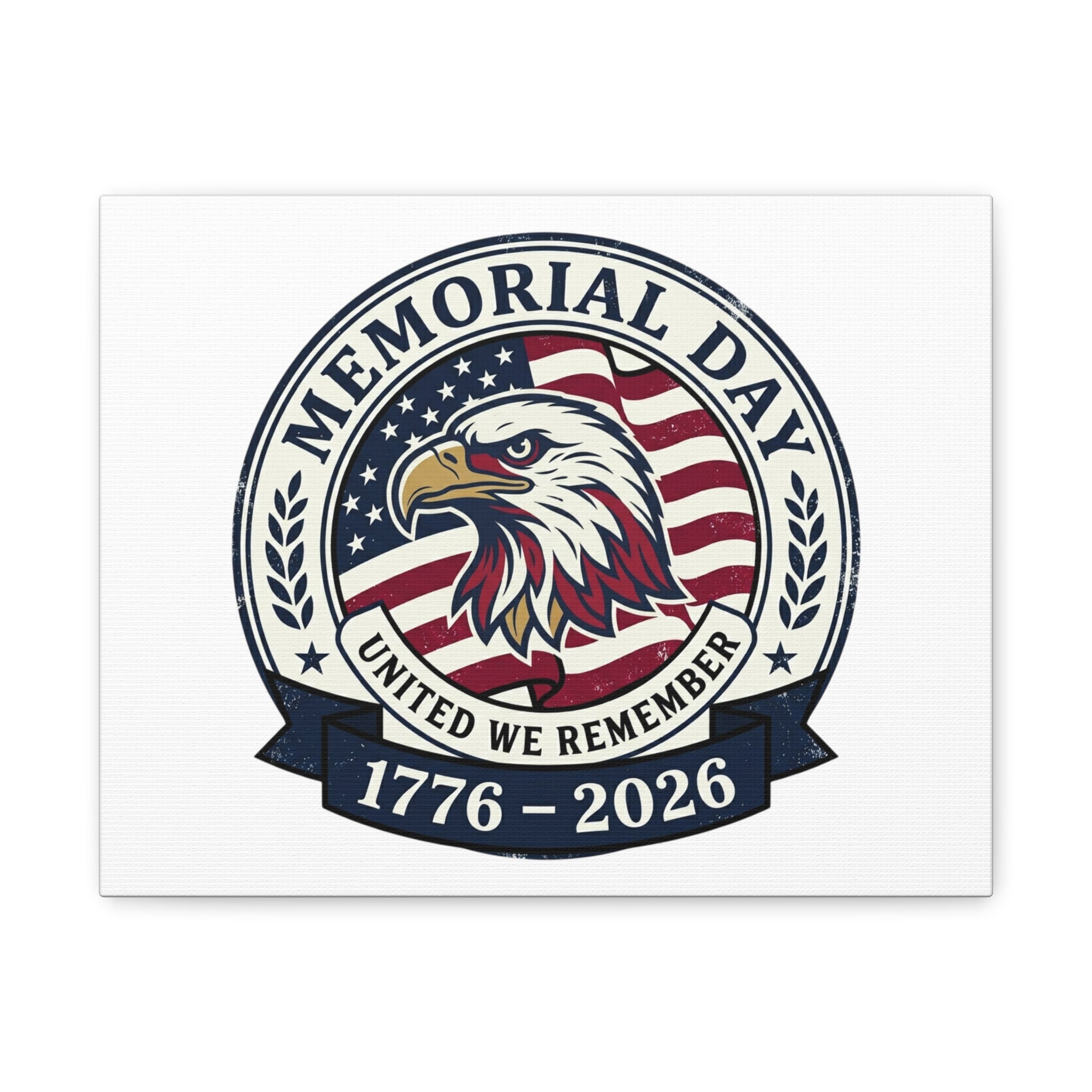 Memorial Day 1776-2026 Canvas | USA 250, vintage distressed patriotic