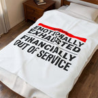 Emotionally Exhausted Financially Out of Service Blanket | cost of living crisis, budget humor
